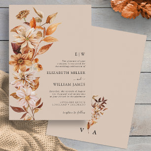 Monogram Fall Wedding Uitnodiging