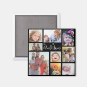 Monogram Familie acht Foto Gepersonaliseerd Magneet (Voorkant / Achterkant)