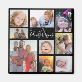 Monogram Familie acht Foto Gepersonaliseerd Magneet