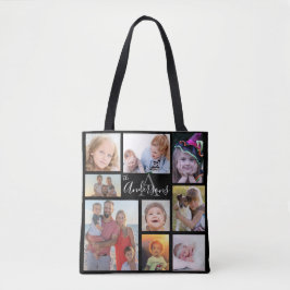 Monogram Familie acht Foto Gepersonaliseerd Tote Bag
