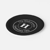 Monogram Familie Achternaam Mod BW gepersonaliseer Papieren Bordje (Gekanteld)