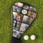 Monogram Familie Foto Collage Cool Trendy Sports Golfheadcover<br><div class="desc">Verrassend je vader deze Vaderdag met een gepersonaliseerde Golfhoofdcover met zijn favoriete foto's van zijn geliefden. Zijn persoonlijke monogram werd omringd door 10 afbeeldingen uit de familie in een moderne vorm. Perfect verjaardagscadeau ook.</div>