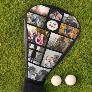 Monogram Familie Foto Collage Cool Trendy Sports Golfheadcover
