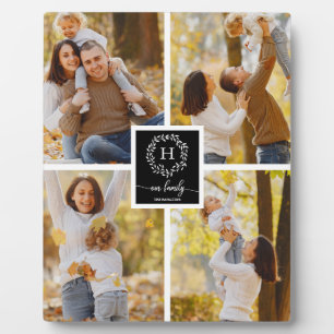 Monogram Familie Foto Collage Home Decor Fotoplaat