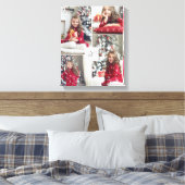 Monogram Familie Foto Collage Kerstmis Canvas Afdruk (Insitu (Slaapkamer))