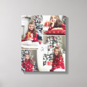 Monogram Familie Foto Collage Kerstmis Canvas Afdruk (Voorkant)