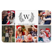 Monogram Familie Foto Collage Magneet (Horizontaal)
