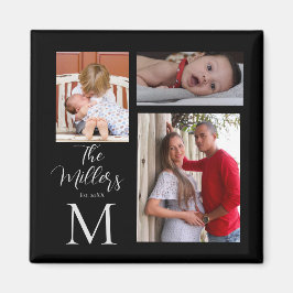 Monogram Familie Foto Collage Magneet
