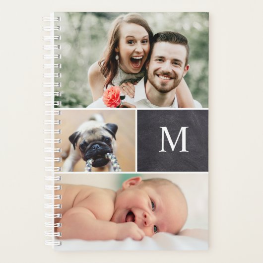 Monogram Familie Foto Collage Planner (Voorkant)