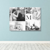 Monogram familie Fotocollage galerie Canvas Afdruk (Insitu (Houten vloer))