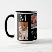 Monogram Familie Fotocollage Gepersonaliseerd Mok (Links)