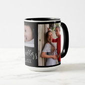 Monogram Familie Fotocollage Gepersonaliseerd Mok (Voorkant rechts)
