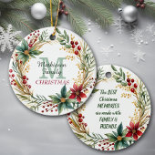 Monogram Familie Herinneringen Kerstkrans Keramisch Ornament