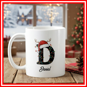 Monogram Familie Kerst Antliers Kerstman Hoed FOTO Koffiemok