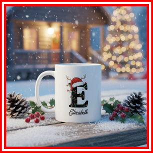 Monogram Familie Kerst Antliers Kerstman Hoed FOTO Koffiemok