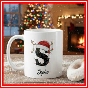 Monogram Familie Kerst Antliers Kerstman Hoed FOTO Koffiemok