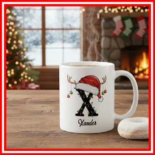 Monogram Familie Kerst Antliers Kerstman Hoed FOTO Koffiemok