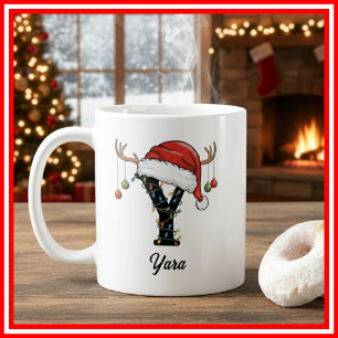 Monogram Familie Kerst Antliers Kerstman Hoed FOTO Koffiemok
