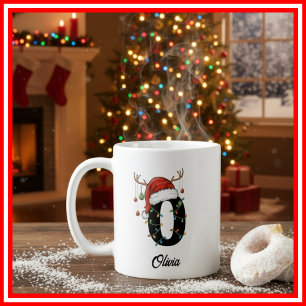 Monogram Familie Kerst Antliers Kerstman Hoed FOTO Koffiemok