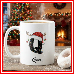 Monogram Familie Kerst Antliers Kerstman Hoed FOTO Koffiemok