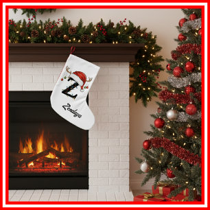Monogram Familie Kerst Antliers Santa Hoed Klein Kleine Kerstsok