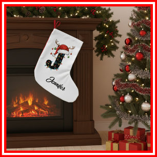 Monogram Familie Kerst Antliers Santa Hoed Kleine Kerstsok