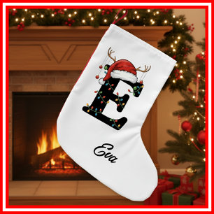 Monogram Familie Kerst Antliers Santa Hoed Kleine Kerstsok