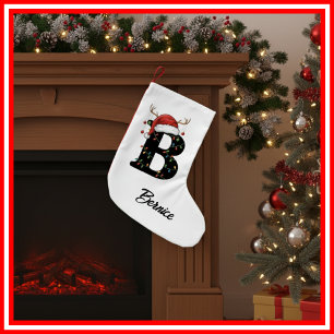 Monogram Familie Kerst Antliers Santa Hoed Kleine Kerstsok