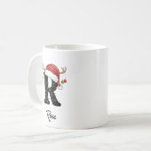 Monogram Familie Kerstgewei Santa Hat FOTO Koffiemok (Voorkant links)