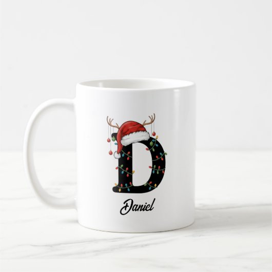 Monogram Familie Kerstgewei Santa Hat FOTO Koffiemok (Links)