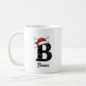 Monogram Familie Kerstgewei Santa Hat FOTO Koffiemok (Links)