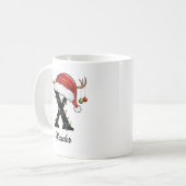 Monogram Familie Kerstgewei Santa Hat FOTO Koffiemok (Voorkant links)