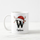 Monogram Familie Kerstgewei Santa Hat FOTO Koffiemok (Links)