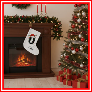 Monogram Familie Kerstgewei Santa Hat Klein Kleine Kerstsok