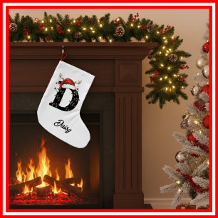 Monogram Familie Kerstgewei Santa Hat Kleine Kerstsok