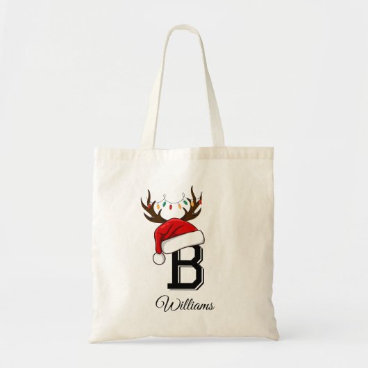 Monogram Familie Kerstmis Matching Outfits Tote Bag (Voorkant)