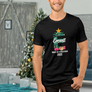 Monogram Familie Kerstnaam Initiaal Tri-Blend Shirt