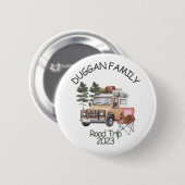 Monogram Familie Road Trip Gepersonaliseerde Tekst Ronde Button 5,7 Cm (Voorkant /achterkant)