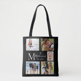 Monogram Familie Vijf Foto Collage Tote Bag