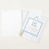 Monogram Familienaam 2025 Blauw Planner (Display)
