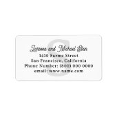 Monogram Familienaam & Adres Wit Etiket (Voorkant)