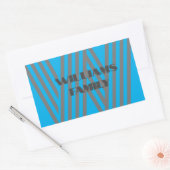 Monogram familienaam blauw grijs moderne Sticker (Envelop)