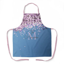 Monogram familienaam Confetti op blauw