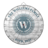 Monogram Familienaam  Crest Dartbord (Voorkant)