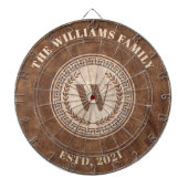 Monogram Familienaam Crest Dartbord (Voorkant)
