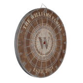 Monogram Familienaam Crest Dartbord (Voorkant Links)