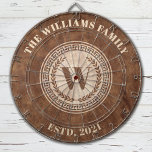 Monogram Familienaam  Crest Dartbord<br><div class="desc">Een cool monogram crest dartbord gepersonaliseerd met jouw naam en gevestigde datum. Geweldig voor een familie speelkamer,  of man grot. Ontworpen voor u door Blackberry Boulevard.</div>