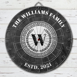 Monogram Familienaam  Crest Dartbord
