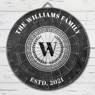 Monogram Familienaam  Crest Dartbord