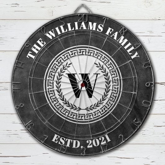 Monogram Familienaam  Crest Dartbord